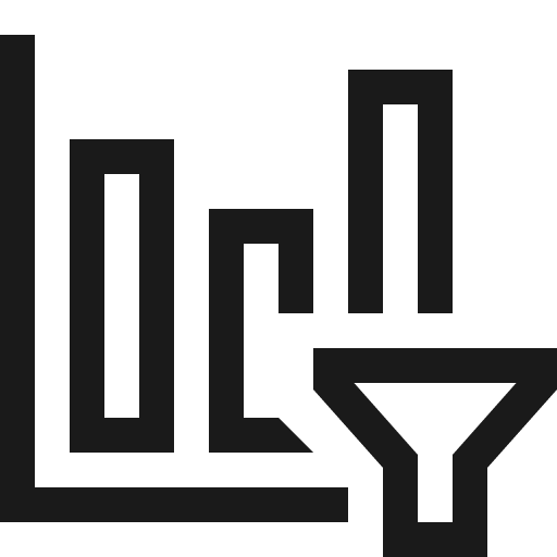 Bar chart vertical filter icon, solid style, from Fluent UI MDL2