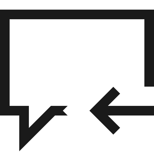 Comment previous icon, solid style, from Fluent UI MDL2