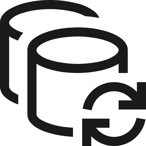 Database sync icon, solid style, from Fluent UI MDL2