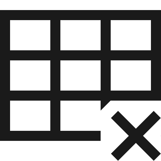 Delete table icon, solid style, from Fluent UI MDL2