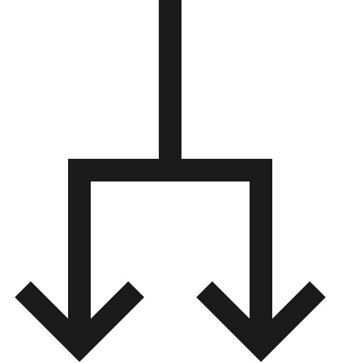 Distribute down icon, solid style, from Fluent UI MDL2