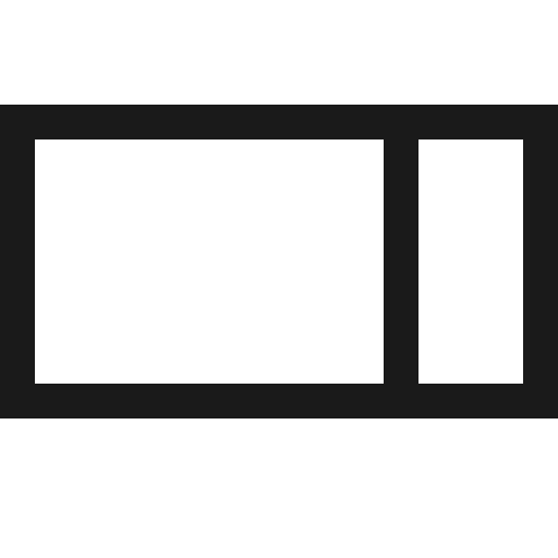 Dock left mirrored icon, solid style, from Fluent UI MDL2