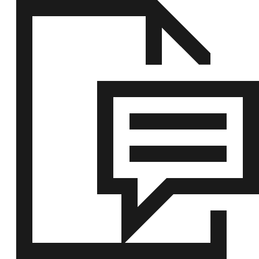 File comment icon, solid style, from Fluent UI MDL2