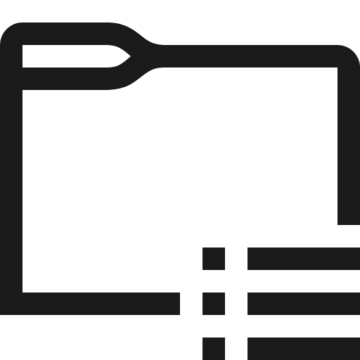 Folder list icon, solid style, from Fluent UI MDL2