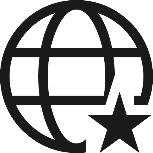 Globe favorite icon, solid style, from Fluent UI MDL2
