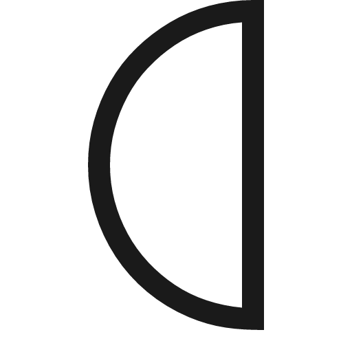 Half circle icon, solid style, from Fluent UI MDL2
