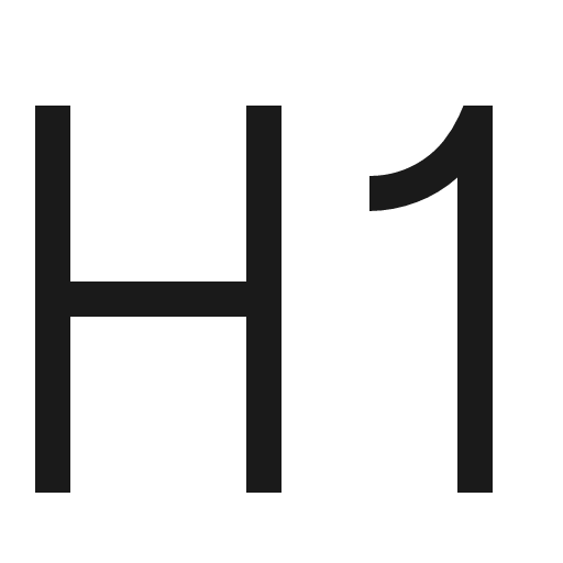 Header 1 icon, solid style, from Fluent UI MDL2
