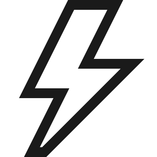 Lightning bolt icon, solid style, from Fluent UI MDL2