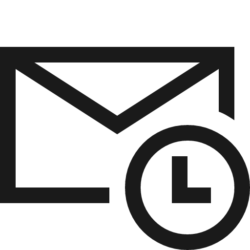 Mail schedule icon, solid style, from Fluent UI MDL2