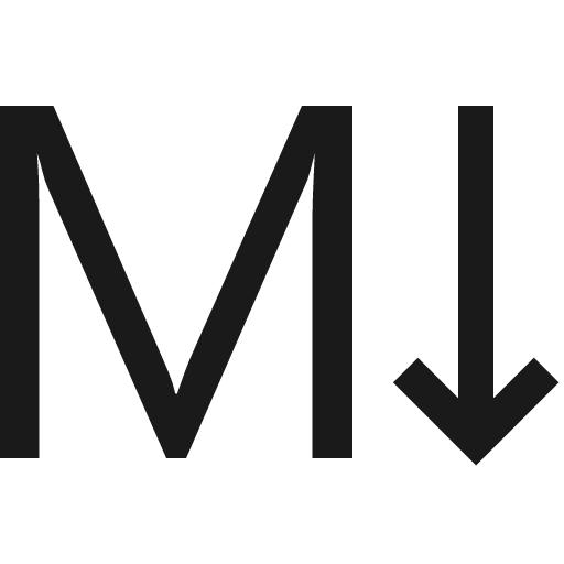 Mark down language icon, solid style, from Fluent UI MDL2