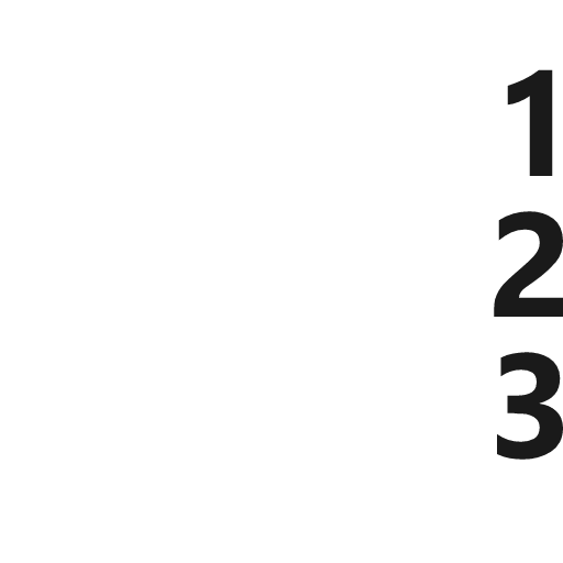 Numbered list number mirrored icon, solid style, from Fluent UI MDL2
