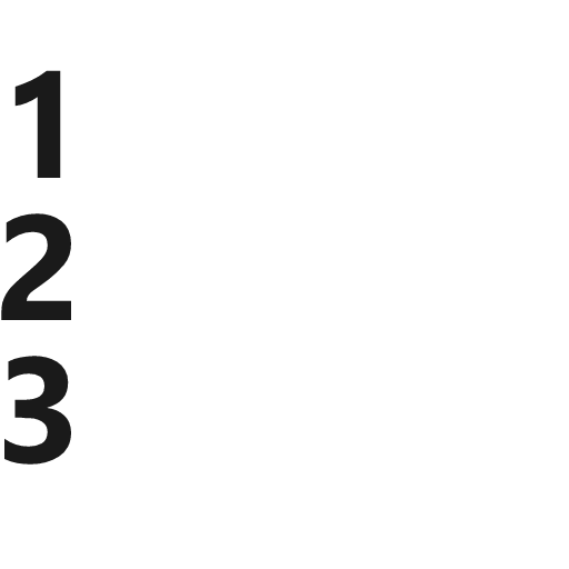 Numbered list number icon, solid style, from Fluent UI MDL2