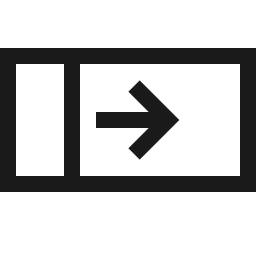 Open pane mirrored icon, solid style, from Fluent UI MDL2