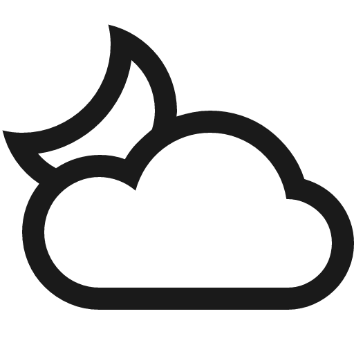 Partly cloudy night icon, solid style, from Fluent UI MDL2