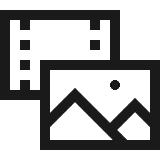 Photo video media icon, solid style, from Fluent UI MDL2