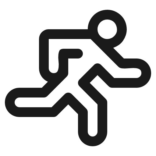Running icon, solid style, from Fluent UI MDL2