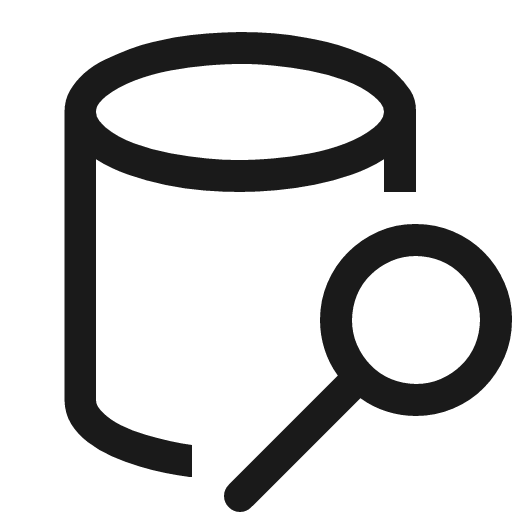Search data icon, solid style, from Fluent UI MDL2