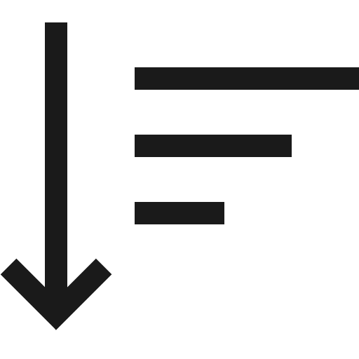 Sort lines icon, solid style, from Fluent UI MDL2