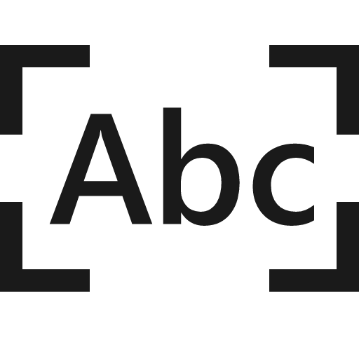 Text recognition icon, solid style, from Fluent UI MDL2