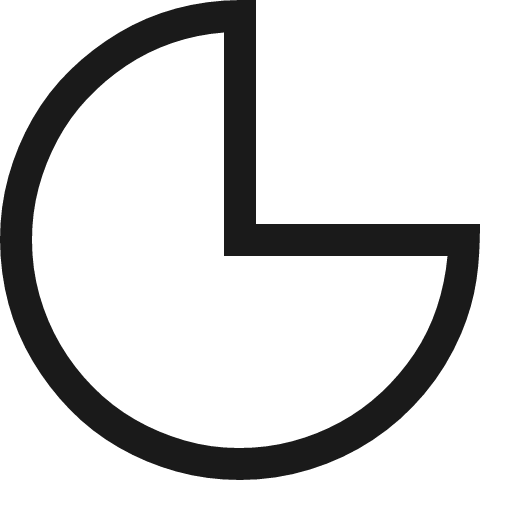 Three quarter circle icon, solid style, from Fluent UI MDL2