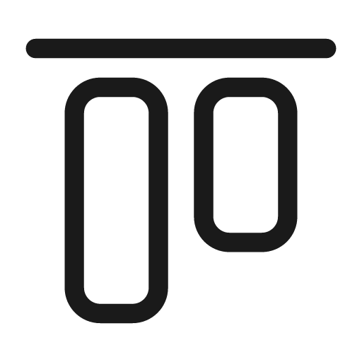 Align top 28 regular icon, solid style, from Fluent UI System Icons