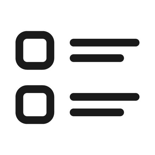 Apps list detail 20 regular icon, solid style, from Fluent UI System Icons