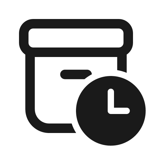 Archive clock 24 regular icon, solid style, from Fluent UI System Icons