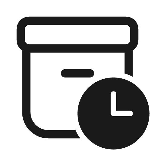 Archive clock 28 regular icon, solid style, from Fluent UI System Icons