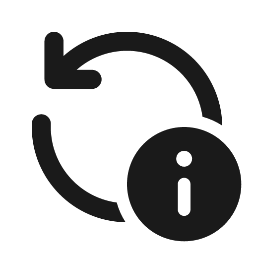 Arrow counterclockwise info 20 filled icon, filled style, from Fluent UI System Icons