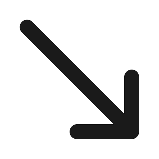 Arrow down right 16 filled icon, filled style, from Fluent UI System Icons