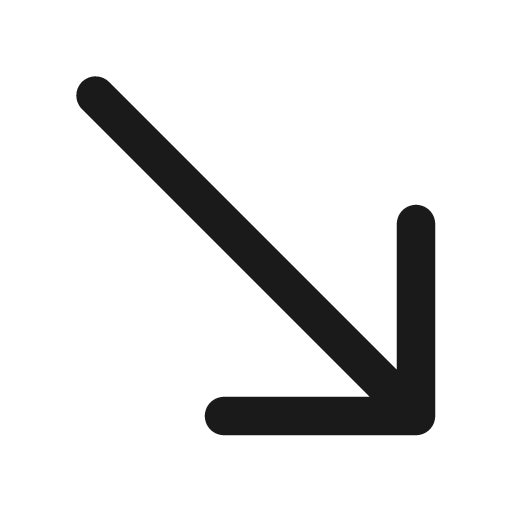 Arrow down right 20 filled icon, filled style, from Fluent UI System Icons