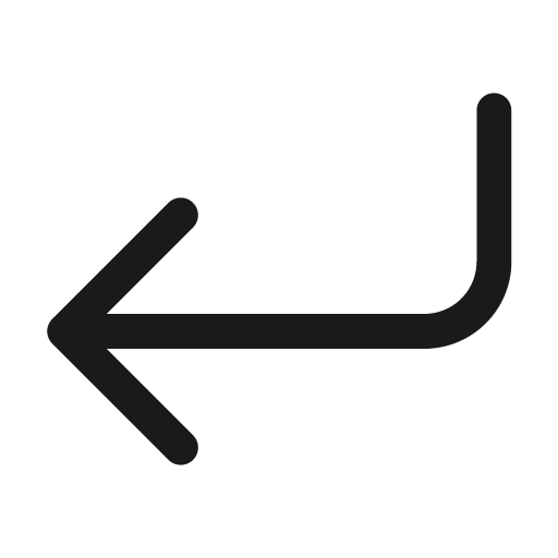 Arrow enter left 24 regular icon, solid style, from Fluent UI System Icons