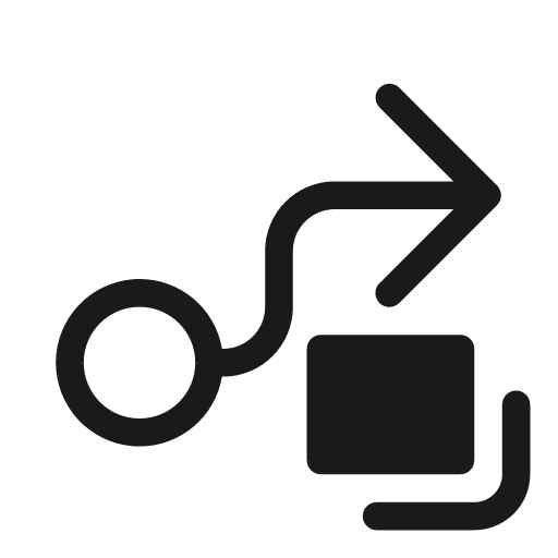 Arrow flow up right rectangle multiple 20 regular icon, solid style, from Fluent UI System Icons