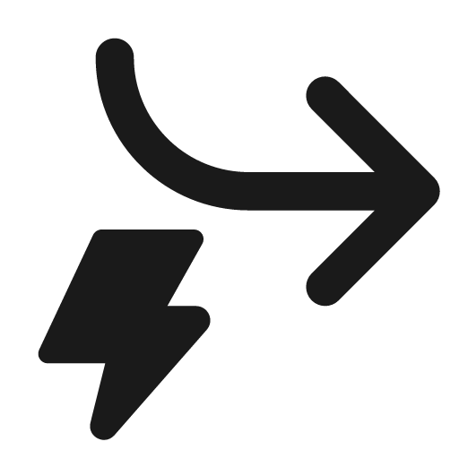 Arrow forward down lightning 24 filled icon, filled style, from Fluent UI System Icons