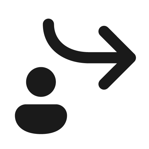Arrow forward down person 20 filled icon, filled style, from Fluent UI System Icons