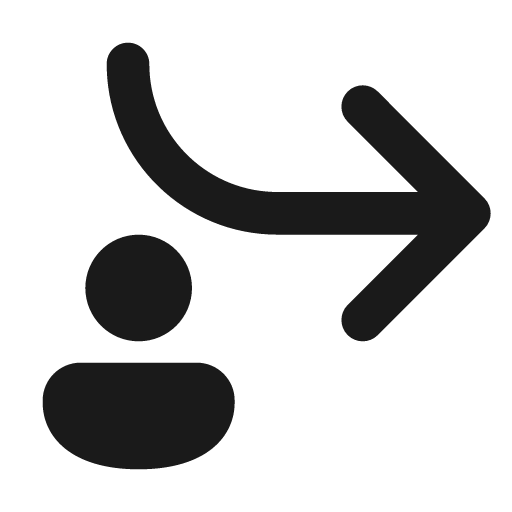 Arrow forward down person 24 filled icon, filled style, from Fluent UI System Icons