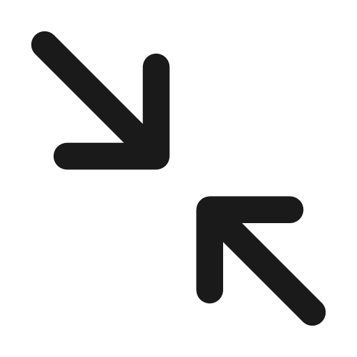 Arrow minimize top left bottom right 20 filled icon, filled style, from Fluent UI System Icons