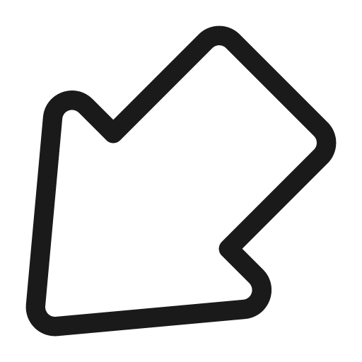Arrow outline down left 28 regular icon, solid style, from Fluent UI System Icons