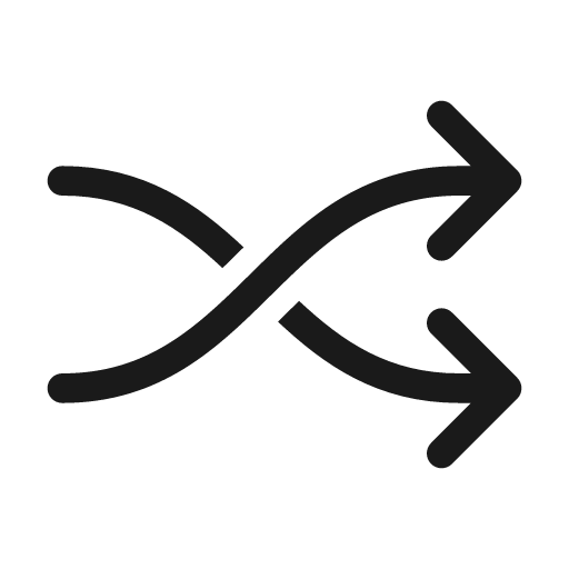 Arrow shuffle 48 regular icon, solid style, from Fluent UI System Icons