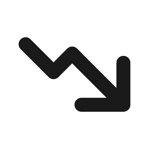 Arrow trending down 16 filled icon, filled style, from Fluent UI System Icons
