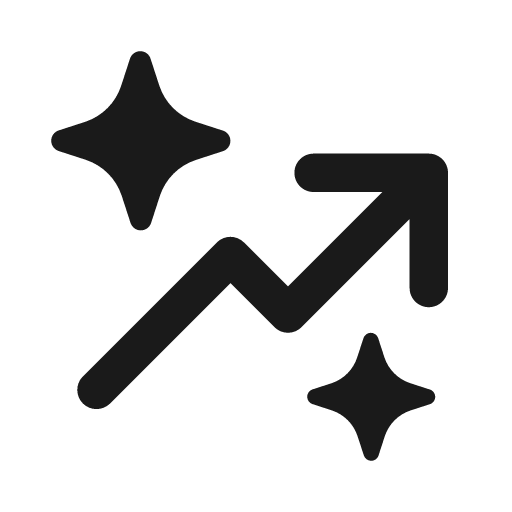 Arrow trending sparkle 20 filled icon, filled style, from Fluent UI System Icons