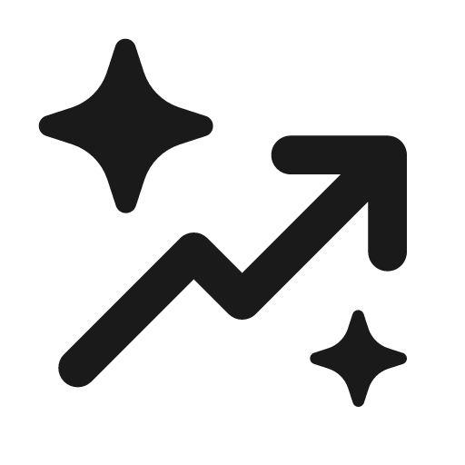 Arrow trending sparkle 24 filled icon, filled style, from Fluent UI System Icons
