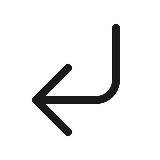 Arrow turn down left 20 regular icon, solid style, from Fluent UI System Icons