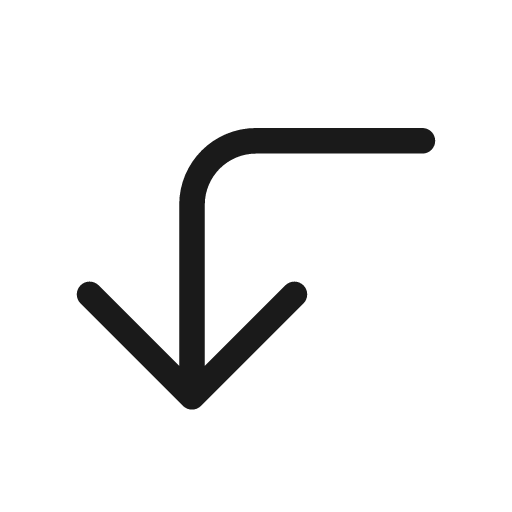 Arrow turn left down 20 regular icon, solid style, from Fluent UI System Icons