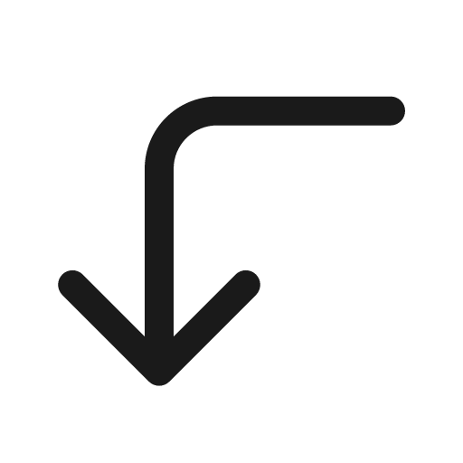 Arrow turn left down 48 filled icon, filled style, from Fluent UI System Icons