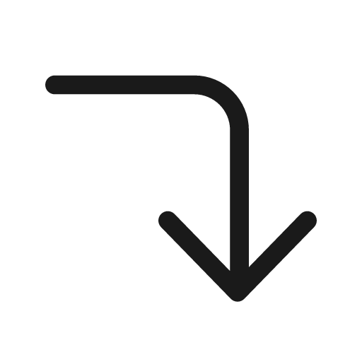 Arrow turn right down 48 regular icon, solid style, from Fluent UI System Icons