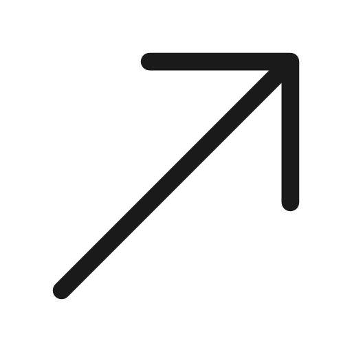 Arrow up right 20 regular icon, solid style, from Fluent UI System Icons