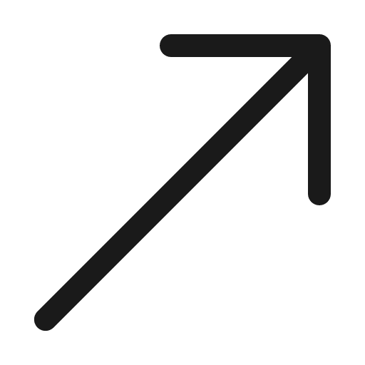 Arrow up right 32 regular icon, solid style, from Fluent UI System Icons