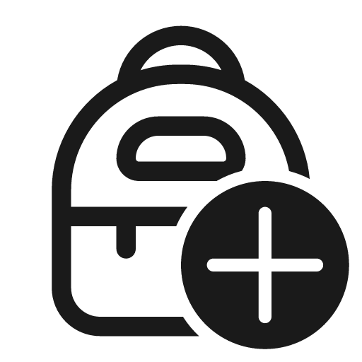 Backpack add 28 regular icon, solid style, from Fluent UI System Icons