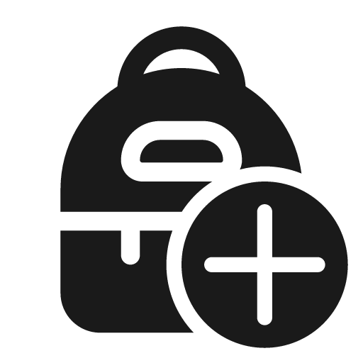 Backpack add 48 filled icon, filled style, from Fluent UI System Icons